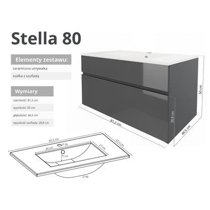 Szafka z umywalką STELLA 50 cm / 80 cm